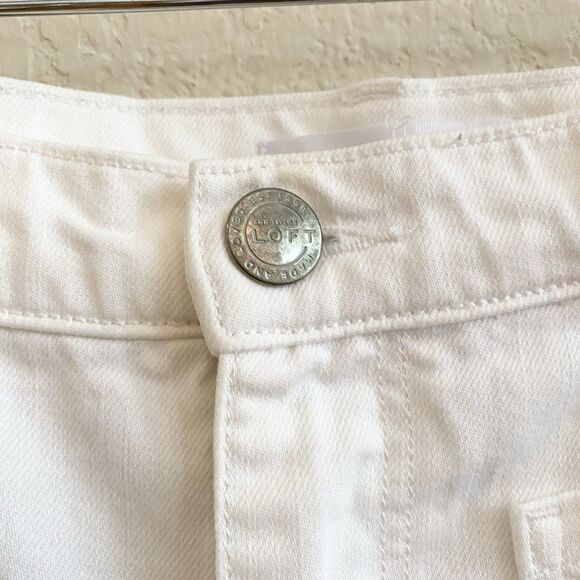 LOFT‎ White Bootcut Jeans Wide  Leg Sailor Pockets, Size 26/2 - Picture 4 of 10